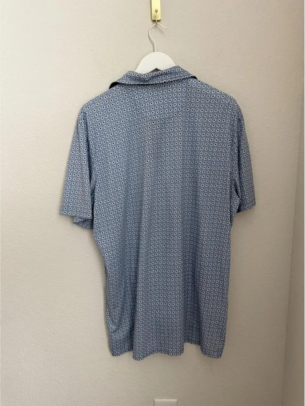 Polo Ralph Lauren Golf Men’s Sz Lrg Blue Paisley Performance Polo Stretch Casual